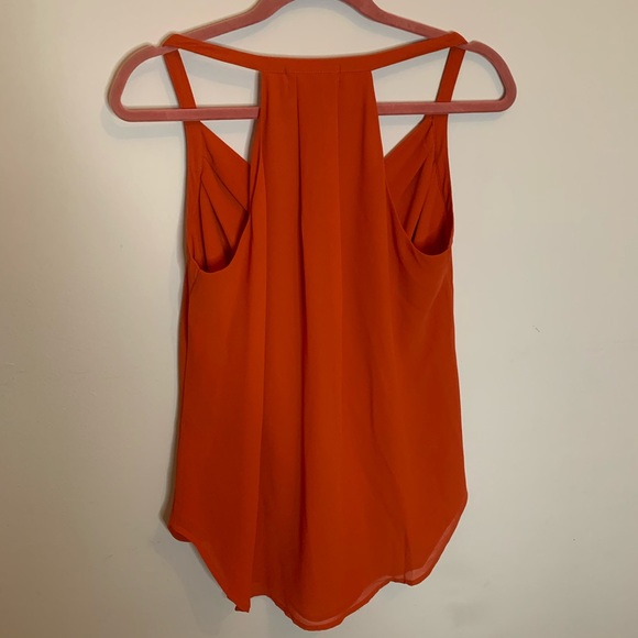 DEEP CORAL POLYESTER TOP - Picture 2 of 3